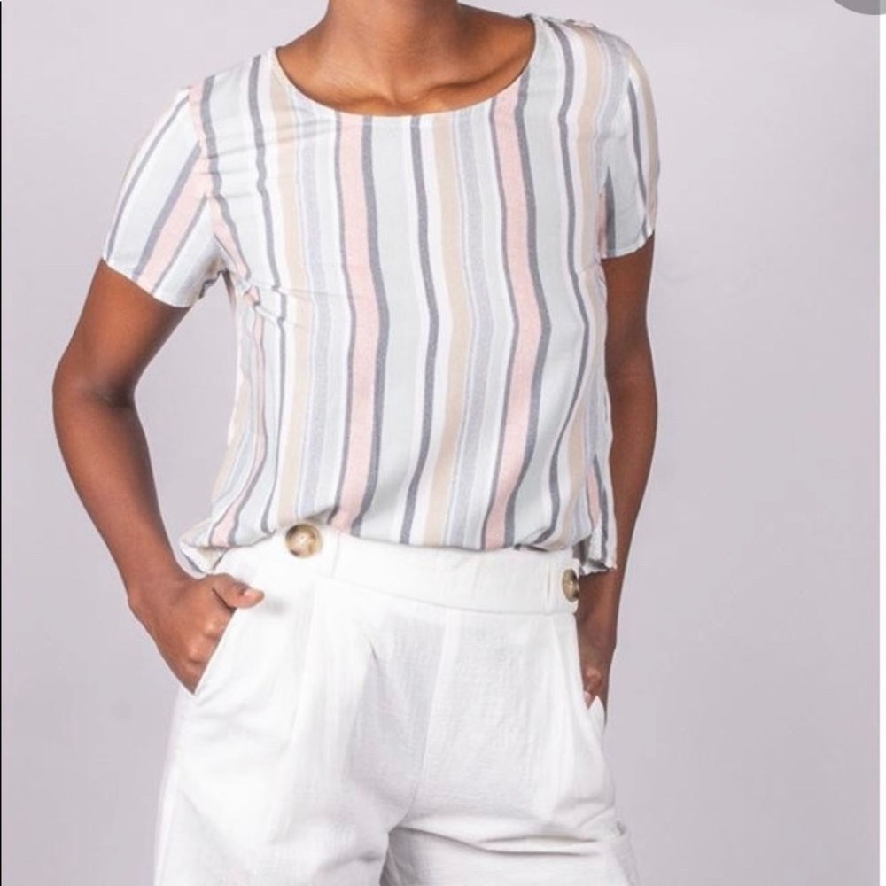 Final Touch Pastel Stripe Top